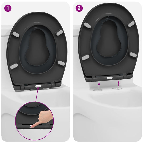 Anthrazit Toilettensitz Duroplast 47x37 cm