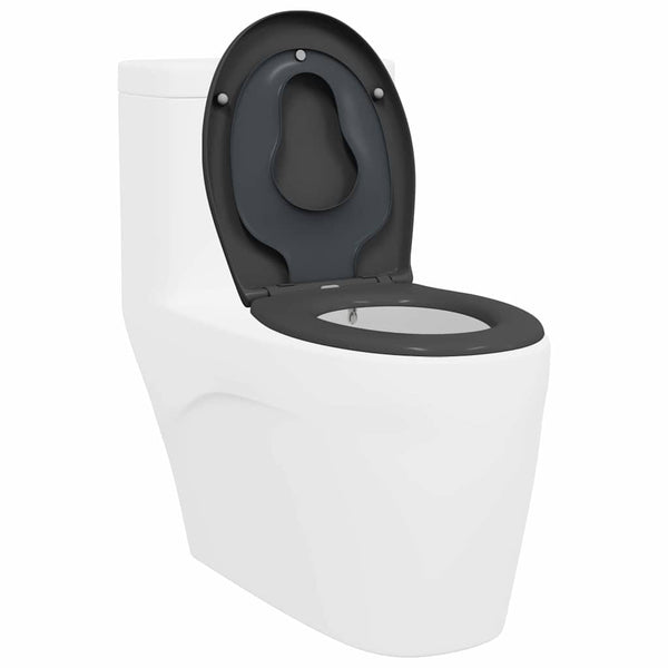 Anthrazit Toilettensitz Duroplast 47x37 cm