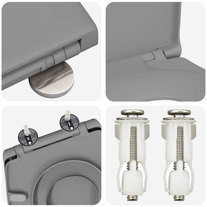 Grauer Toilettensitz Duroplast 47x37 cm