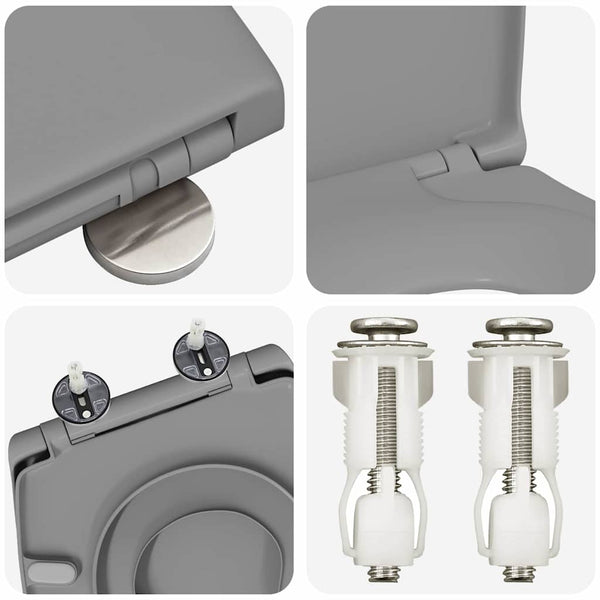 Grauer Toilettensitz Duroplast 47x37 cm