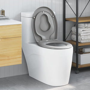 Grauer Toilettensitz Duroplast 47x37 cm