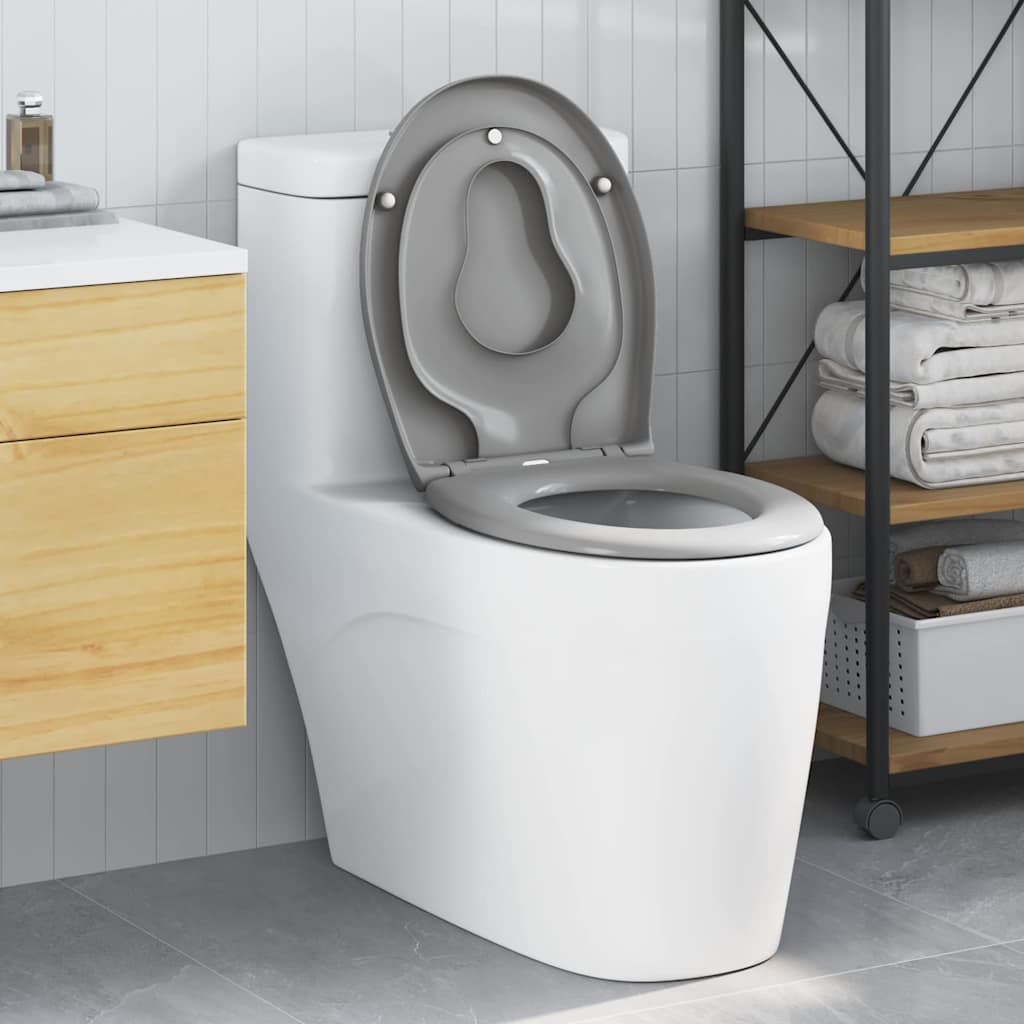 Grauer Toilettensitz Duroplast 47x37 cm