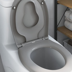 Grauer Toilettensitz Duroplast 47x37 cm