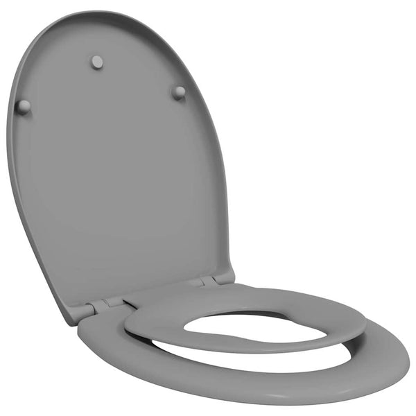 Grauer Toilettensitz Duroplast 47x37 cm