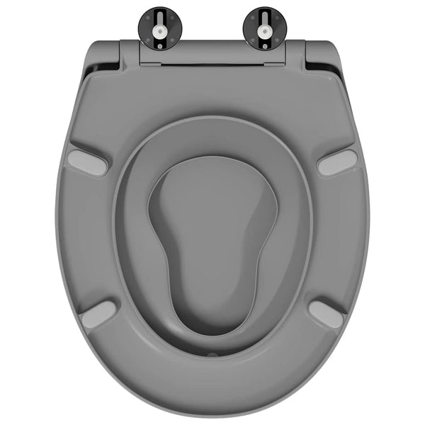 Grauer Toilettensitz Duroplast 47x37 cm