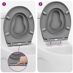 Grauer Toilettensitz Duroplast 47x37 cm