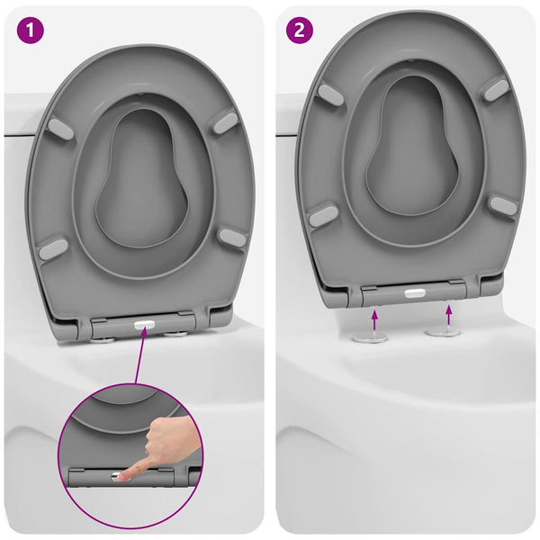 Grauer Toilettensitz Duroplast 47x37 cm