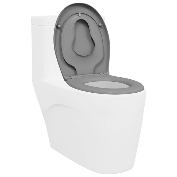 Grauer Toilettensitz Duroplast 47x37 cm