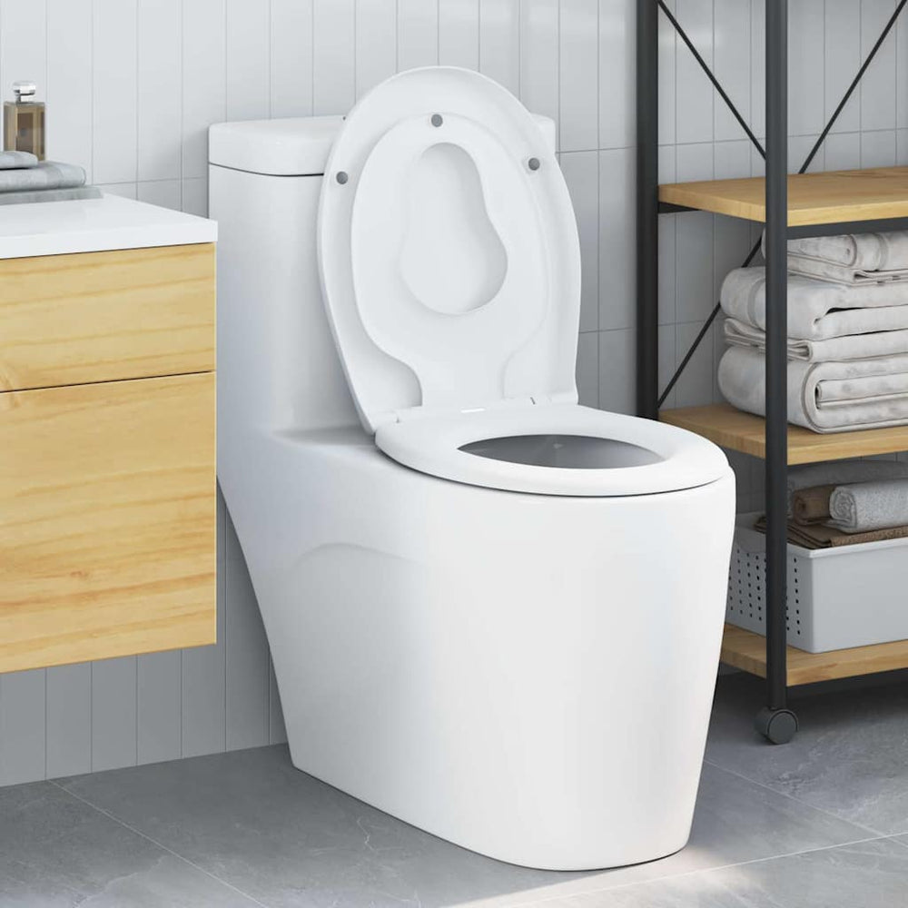 Weißer Toilettensitz Duroplast 47x37 cm