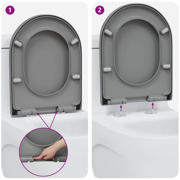 Grauer Toilettensitz Duroplast