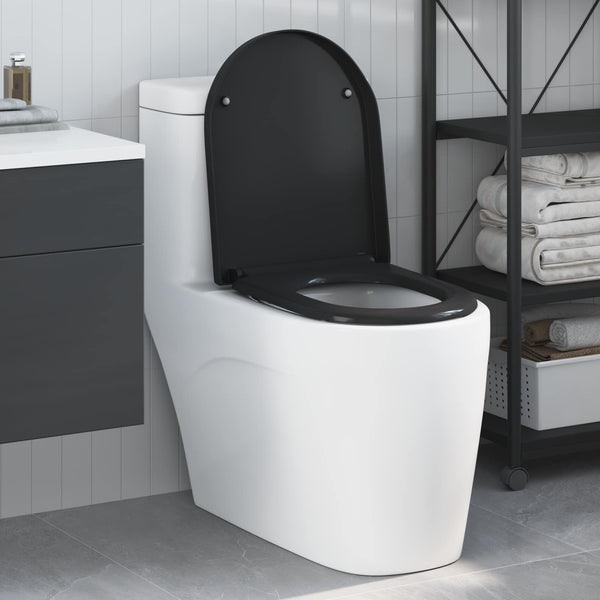 Schwarzer Toilettensitz Duroplast