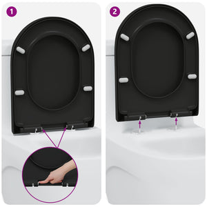 Schwarzer Toilettensitz Duroplast