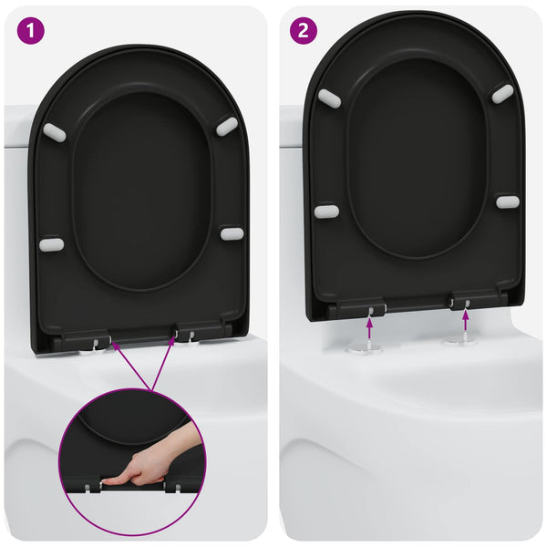 Schwarzer Toilettensitz Duroplast