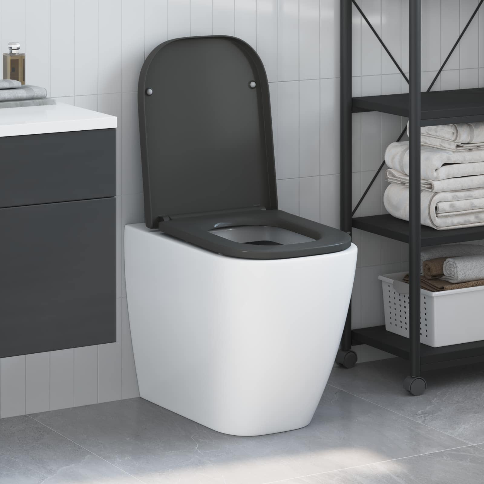 Anthrazit Toilettensitz Duroplast