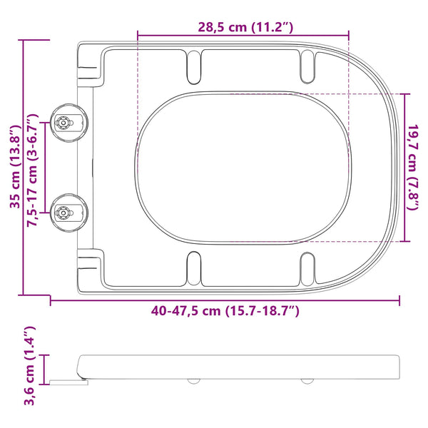 Anthrazit Toilettensitz Duroplast