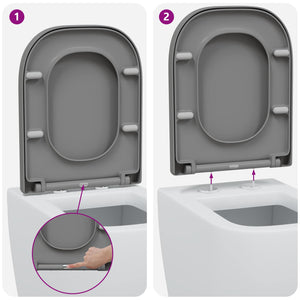 Toilettensitz Grau Duroplast