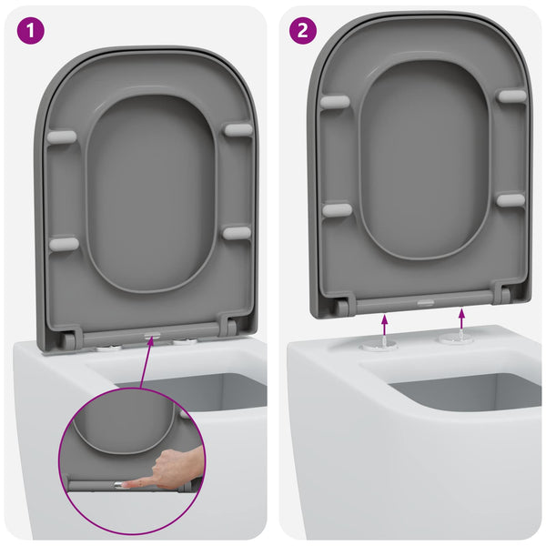 Toilettensitz Grau Duroplast