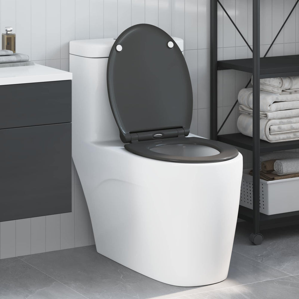 Anthrazit Toilettensitz Duroplast 47x37,5 cm