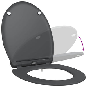 Anthrazit Toilettensitz Duroplast 47x37,5 cm