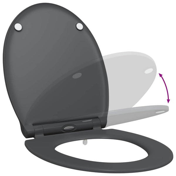 Anthrazit Toilettensitz Duroplast 47x37,5 cm