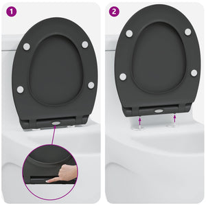 Anthrazit Toilettensitz Duroplast 47x37,5 cm
