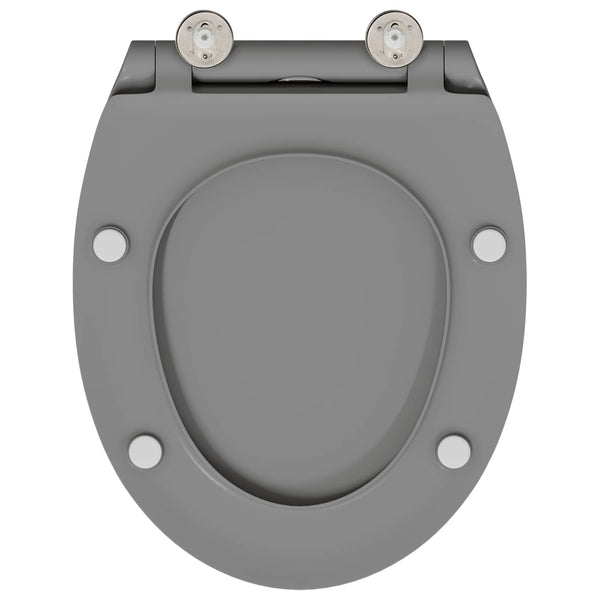 Grauer Toilettensitz Duroplast 47x37,5 cm