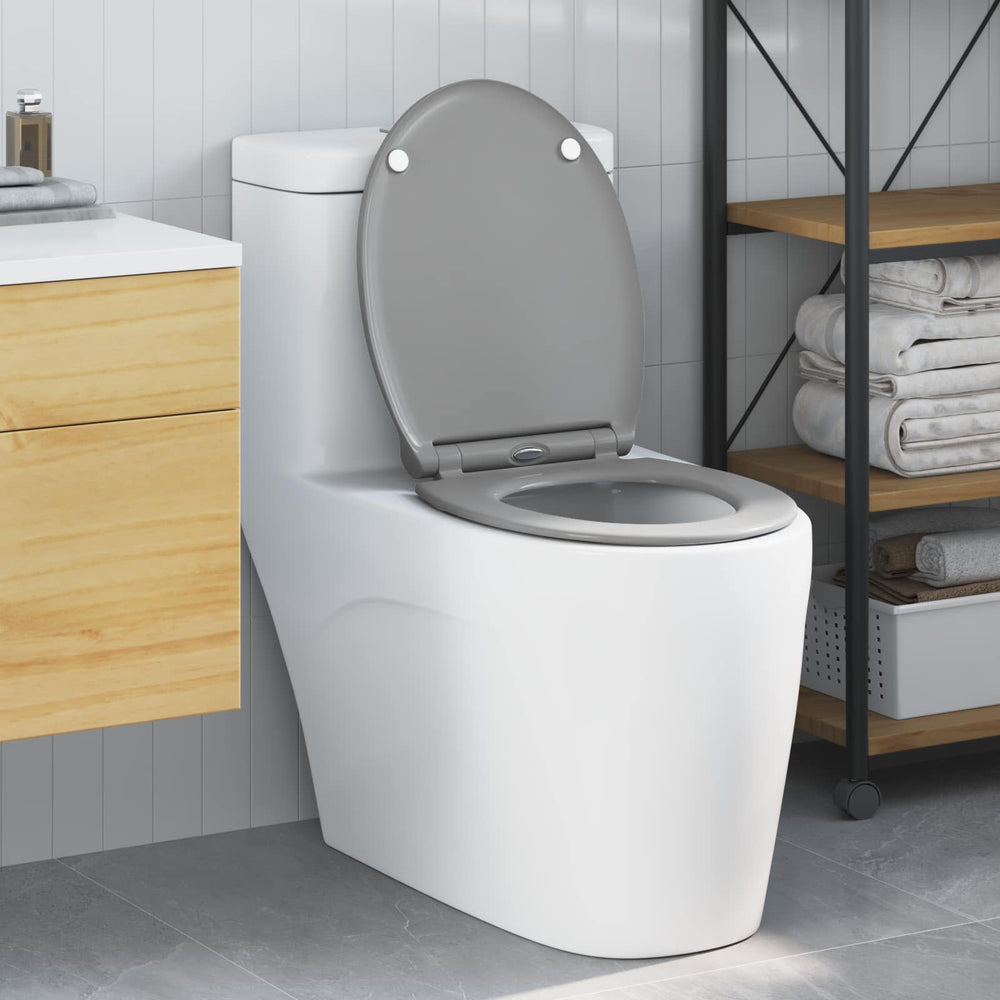 Grauer Toilettensitz Duroplast 47x37,5 cm