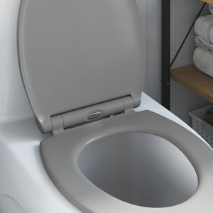 Grauer Toilettensitz Duroplast 47x37,5 cm