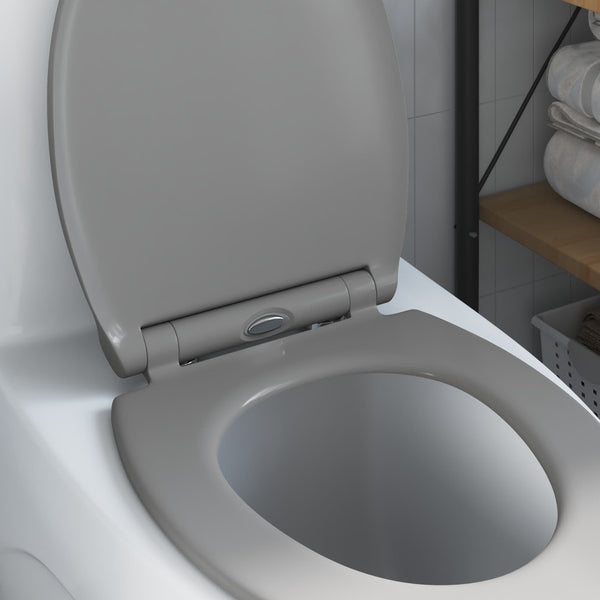 Grauer Toilettensitz Duroplast 47x37,5 cm