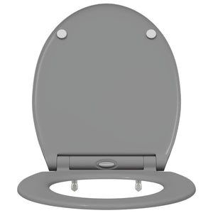 Grauer Toilettensitz Duroplast 47x37,5 cm