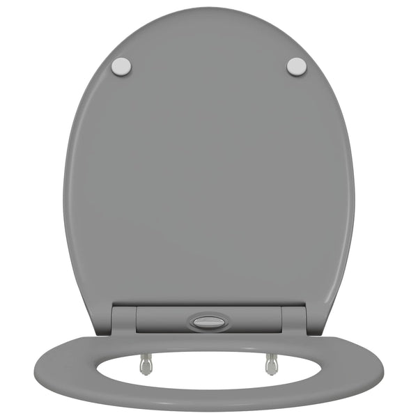 Grauer Toilettensitz Duroplast 47x37,5 cm