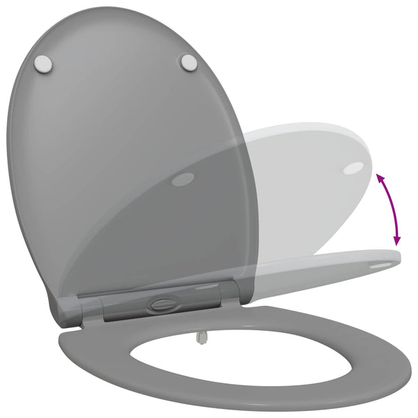 Grauer Toilettensitz Duroplast 47x37,5 cm