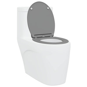 Grauer Toilettensitz Duroplast 47x37,5 cm