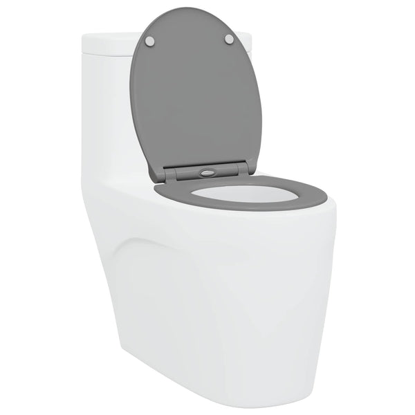 Grauer Toilettensitz Duroplast 47x37,5 cm