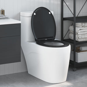 Schwarzer Toilettensitz Duroplast 47x37,5 cm