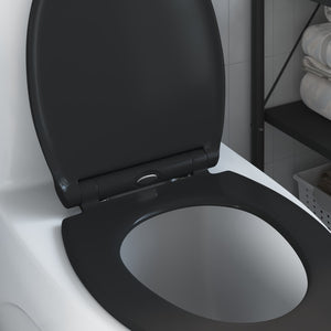 Schwarzer Toilettensitz Duroplast 47x37,5 cm