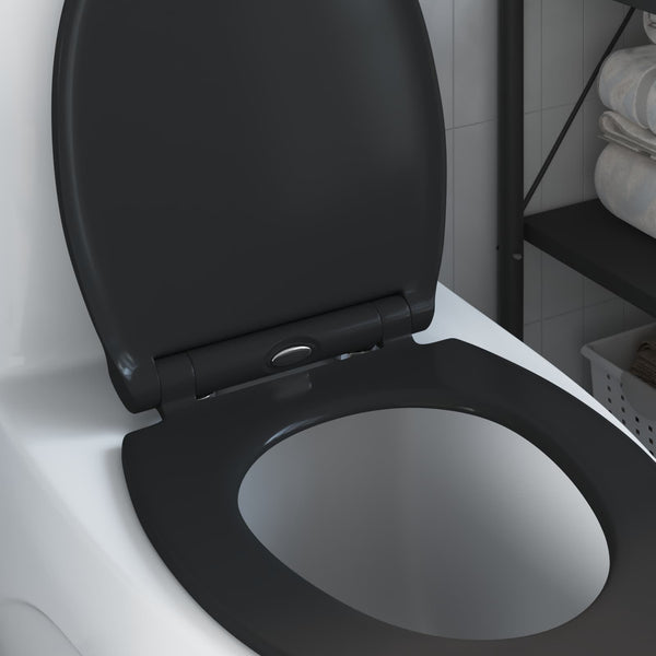 Schwarzer Toilettensitz Duroplast 47x37,5 cm