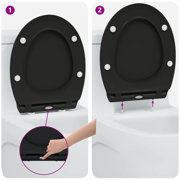 Schwarzer Toilettensitz Duroplast 47x37,5 cm