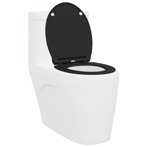 Schwarzer Toilettensitz Duroplast 47x37,5 cm