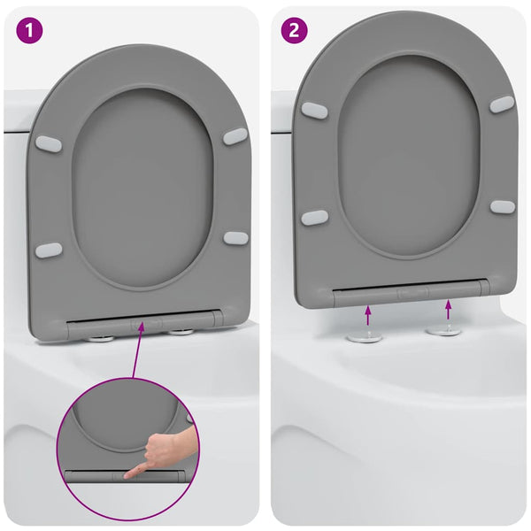 Grauer Toilettensitz Duroplast