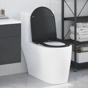 Schwarzer Toilettensitz Duroplast