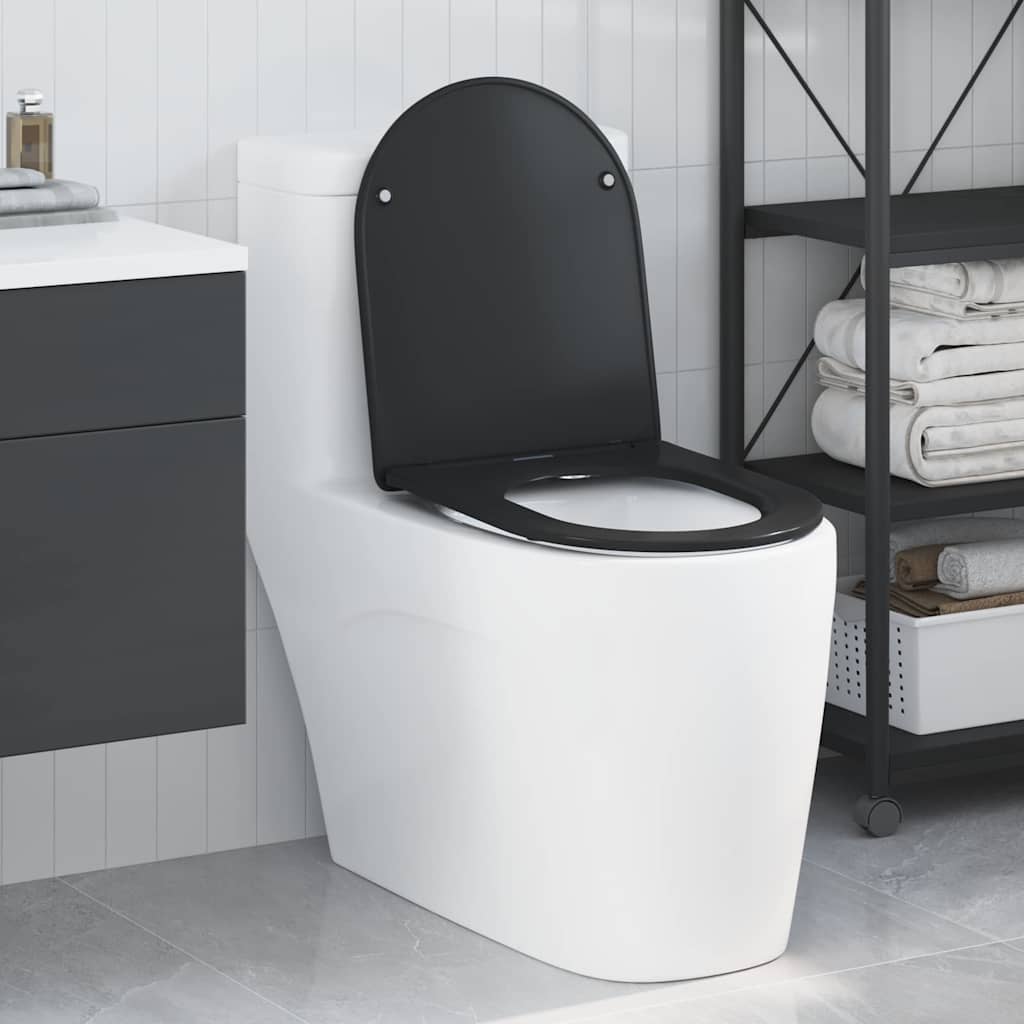 Schwarzer Toilettensitz Duroplast