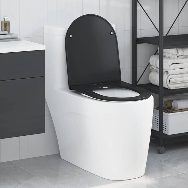 Schwarzer Toilettensitz Duroplast