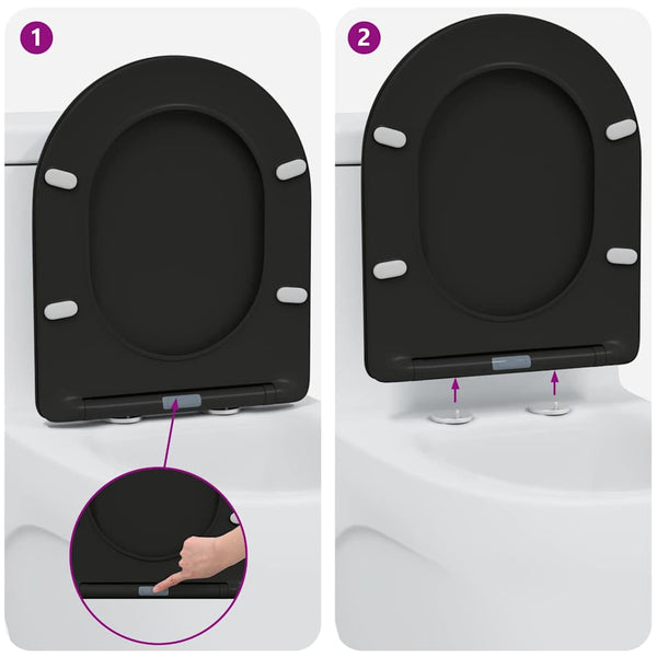 Schwarzer Toilettensitz Duroplast