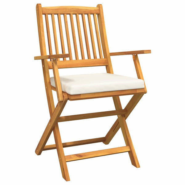Klappstuhl 4er-Set Weiß Akazie