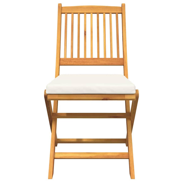 Klappstuhl 4er-Set Weiß Akazie