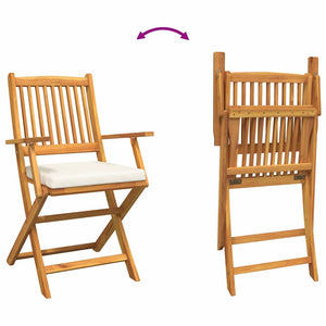 Klappstuhl 4er-Set Weiß Akazie