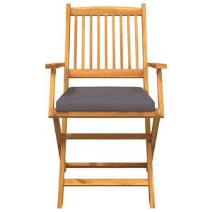 Klappstuhl 4er Set Grau Akazie