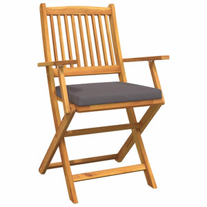 Klappstühle 6er Set Grau Akazie