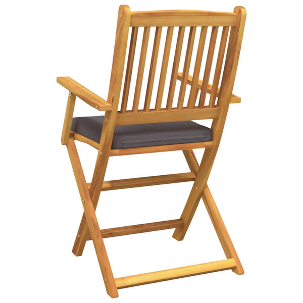 Klappstühle 6er Set Grau Akazie